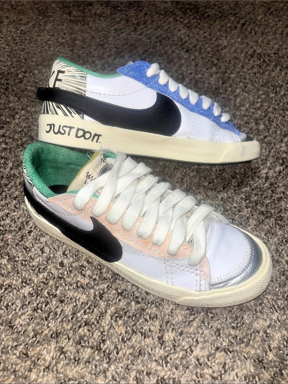 Nike Blazer Low '77 Jumbo Mighty Swooshers Sneakers White & Blue